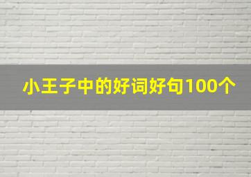 小王子中的好词好句100个