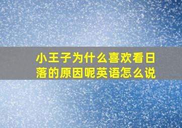 小王子为什么喜欢看日落的原因呢英语怎么说