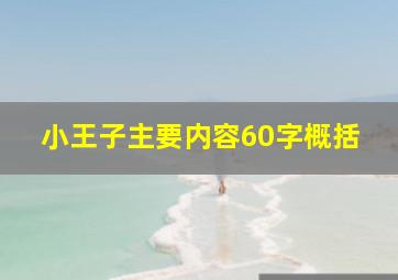 小王子主要内容60字概括