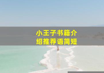 小王子书籍介绍推荐语简短