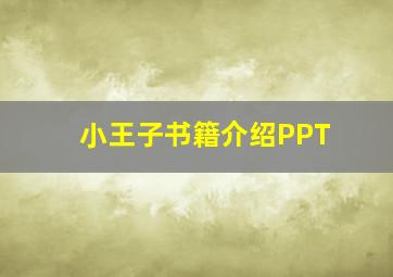 小王子书籍介绍PPT