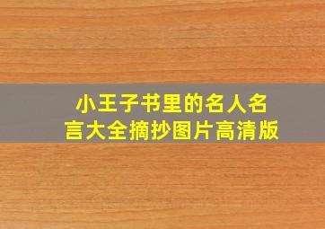 小王子书里的名人名言大全摘抄图片高清版