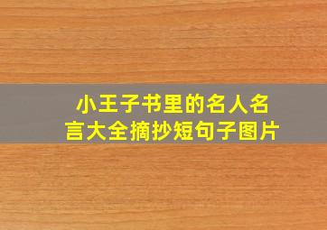 小王子书里的名人名言大全摘抄短句子图片