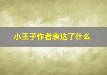 小王子作者表达了什么