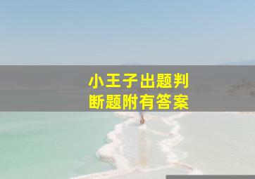 小王子出题判断题附有答案