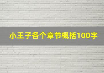 小王子各个章节概括100字