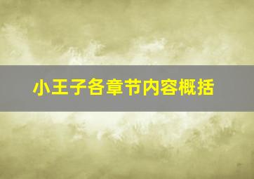 小王子各章节内容概括