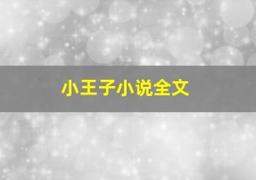 小王子小说全文