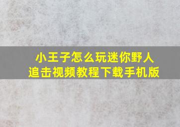 小王子怎么玩迷你野人追击视频教程下载手机版