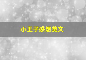 小王子感想英文