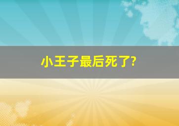 小王子最后死了?