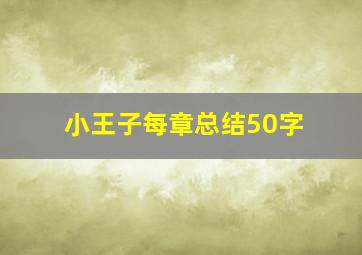 小王子每章总结50字