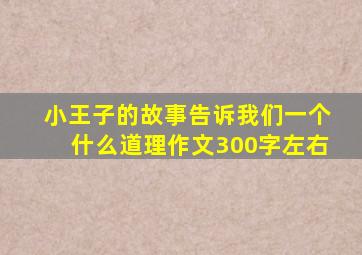 小王子的故事告诉我们一个什么道理作文300字左右