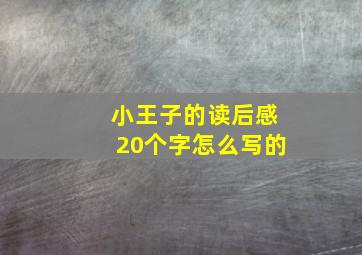 小王子的读后感20个字怎么写的