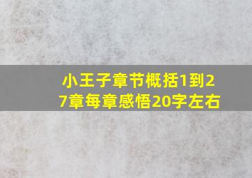 小王子章节概括1到27章每章感悟20字左右