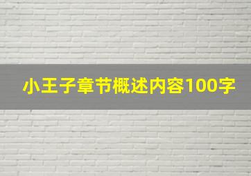 小王子章节概述内容100字