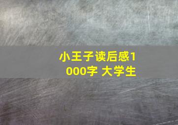 小王子读后感1000字 大学生