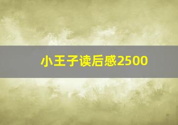 小王子读后感2500