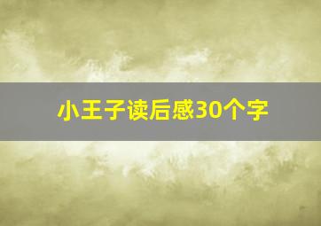 小王子读后感30个字