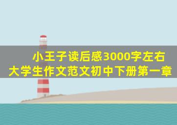 小王子读后感3000字左右大学生作文范文初中下册第一章