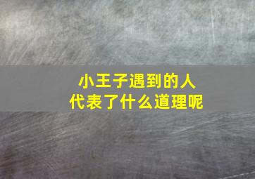 小王子遇到的人代表了什么道理呢