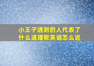 小王子遇到的人代表了什么道理呢英语怎么说