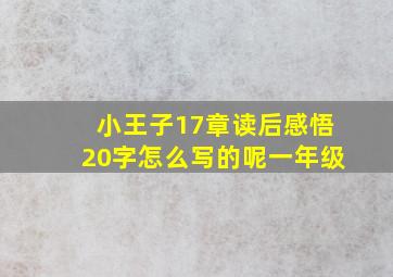 小王子17章读后感悟20字怎么写的呢一年级