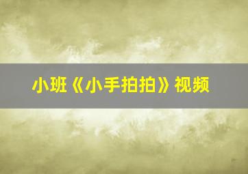 小班《小手拍拍》视频