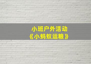 小班户外活动《小蚂蚁运粮》