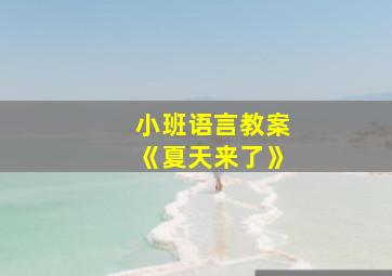 小班语言教案《夏天来了》