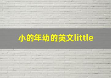 小的年幼的英文little