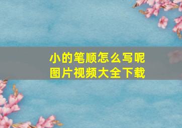 小的笔顺怎么写呢图片视频大全下载