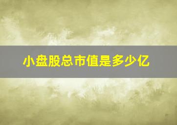 小盘股总市值是多少亿