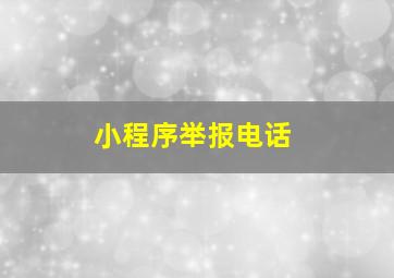 小程序举报电话