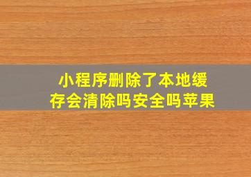 小程序删除了本地缓存会清除吗安全吗苹果