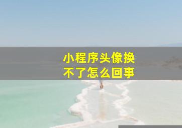 小程序头像换不了怎么回事