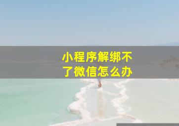 小程序解绑不了微信怎么办