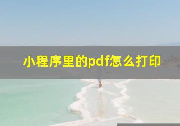 小程序里的pdf怎么打印