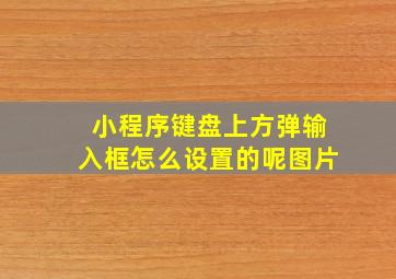 小程序键盘上方弹输入框怎么设置的呢图片