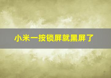 小米一按锁屏就黑屏了