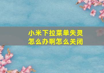 小米下拉菜单失灵怎么办啊怎么关闭