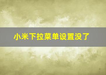 小米下拉菜单设置没了