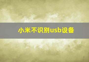 小米不识别usb设备