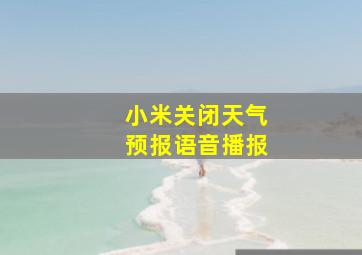 小米关闭天气预报语音播报