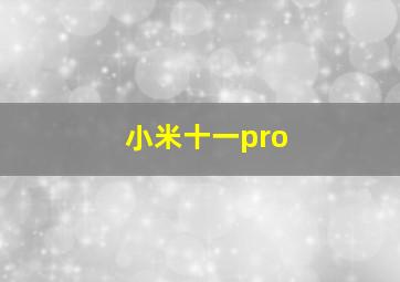 小米十一pro