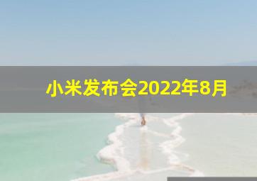 小米发布会2022年8月