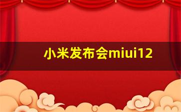 小米发布会miui12