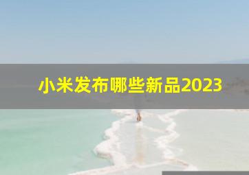 小米发布哪些新品2023