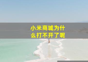 小米商城为什么打不开了呢