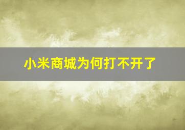 小米商城为何打不开了